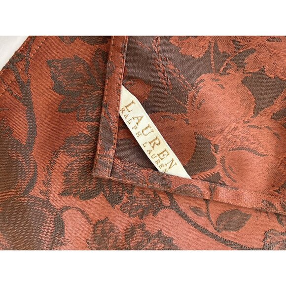Lauren Ralph Lauren Set of Six Napkins Campbell Jacquard Rust 20" Leaf Foliage - Picture 5 of 5